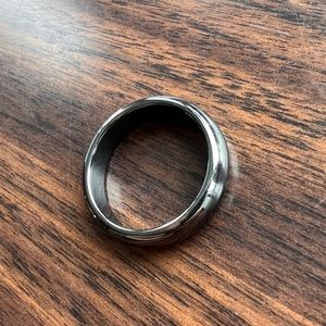 Dark metal minimalistic ring